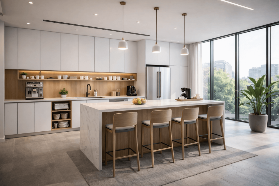 Gemütliche Große Kaffeeküche mit Sitzbank in Hannover